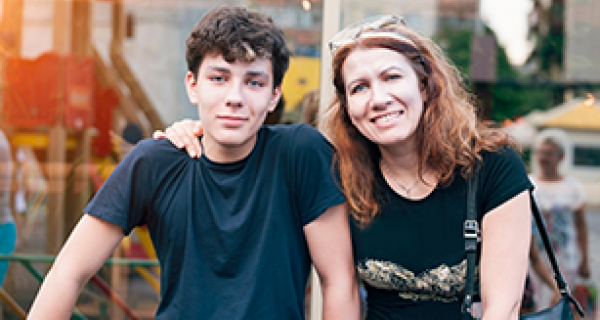 Photo of mother and son