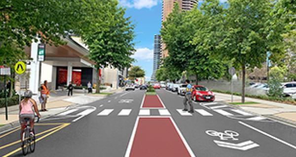 Graphic depicting proposed new bike and pedestrian road