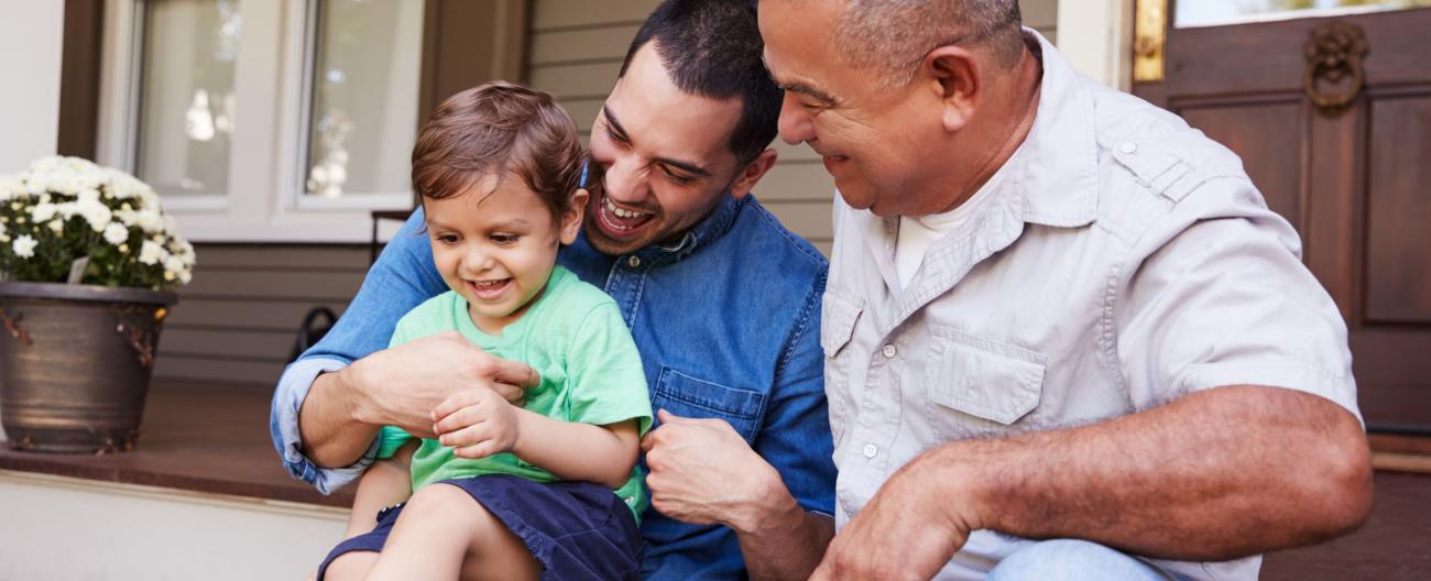 Grandfather with son and grandson