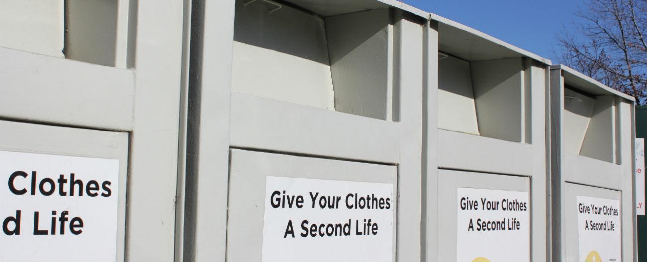 Photo of charity bins