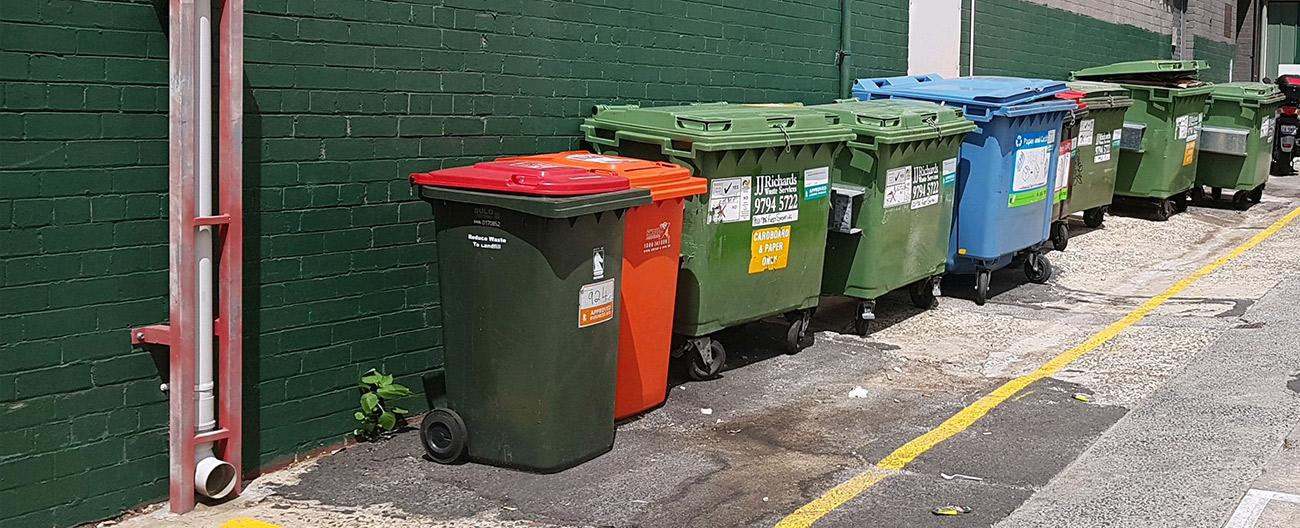 laneway with commercial bins