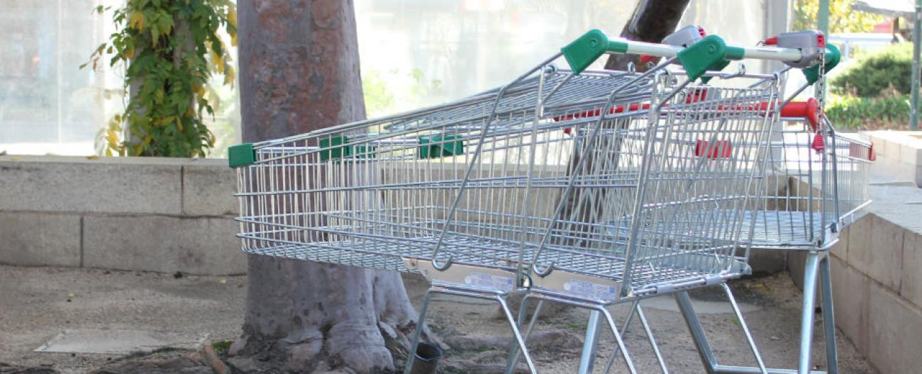 Abandoned shopping trollies in Box Hill Mall