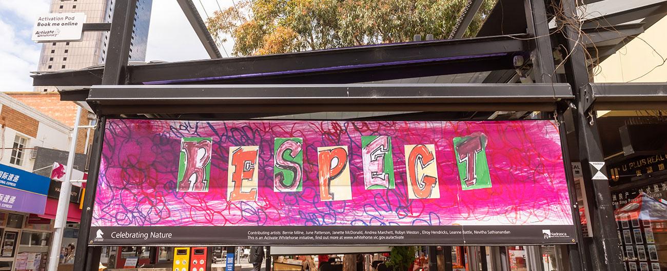 Respect sign outside activation pod