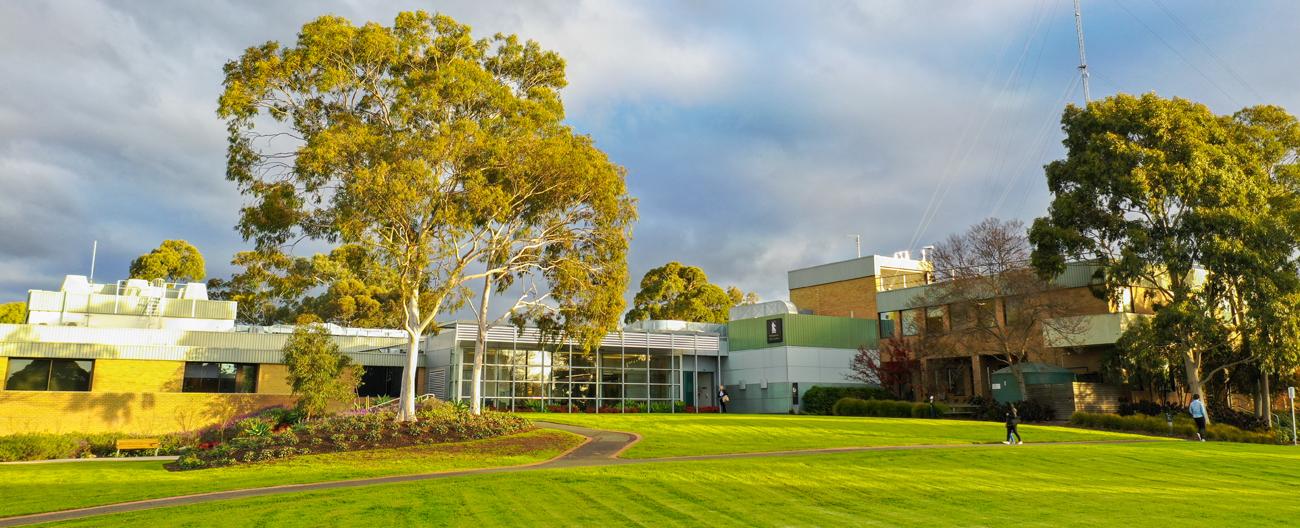 Whitehorse Civic Centre exit and gardens