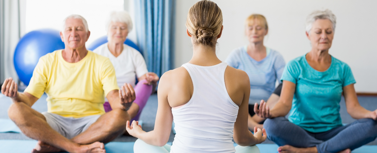 People practising meditation