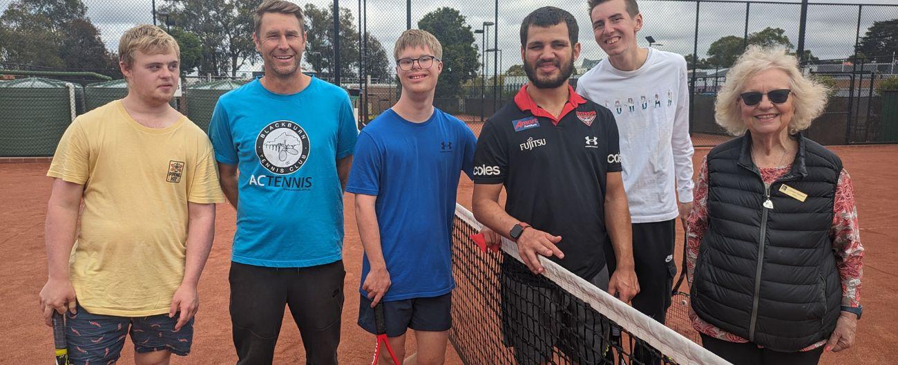 Cr Massoud with Blackburn All Abilities tennis players