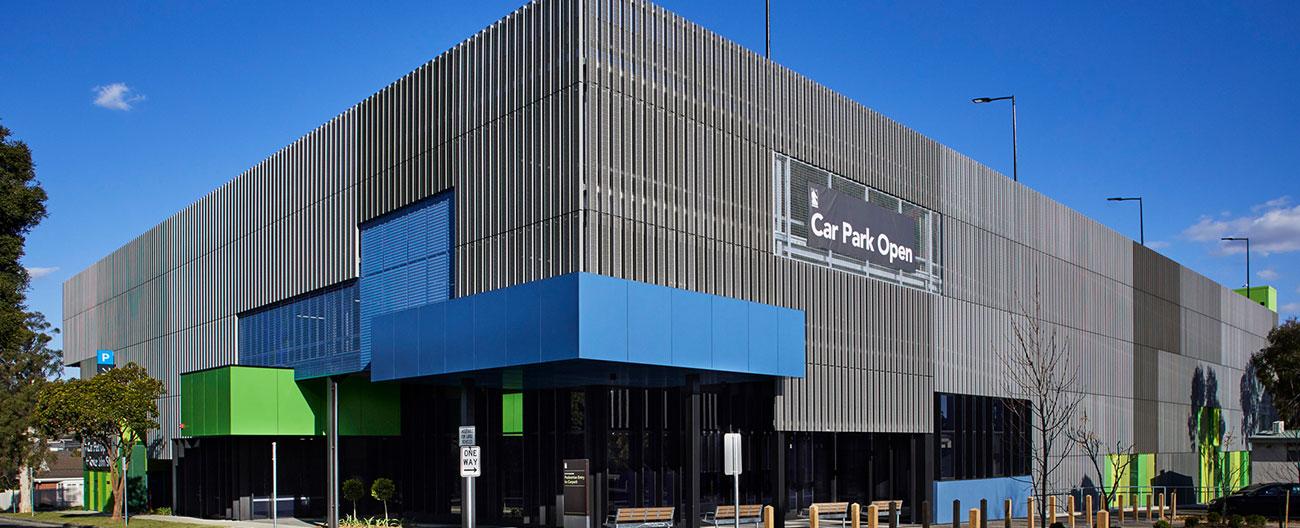 Landscape image of completed Harrow Street Car Park