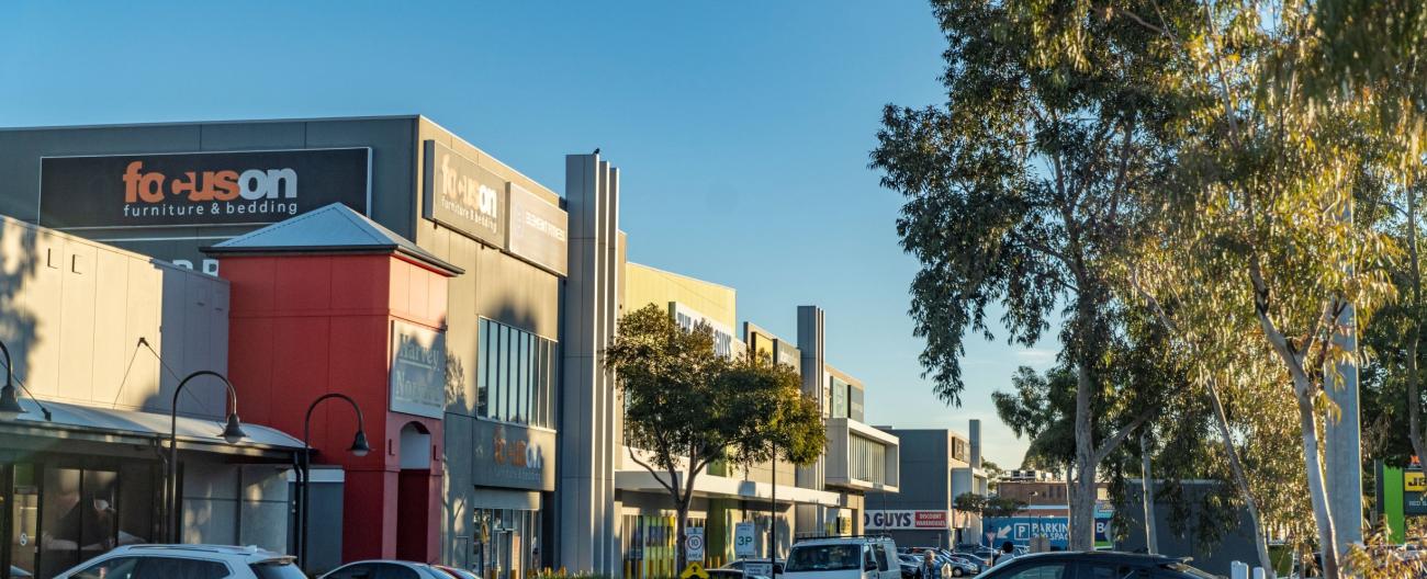 view of Harvey Norman shops