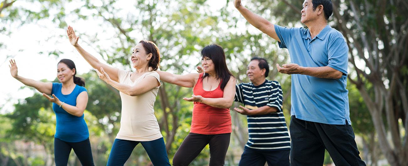 People doing tai chi