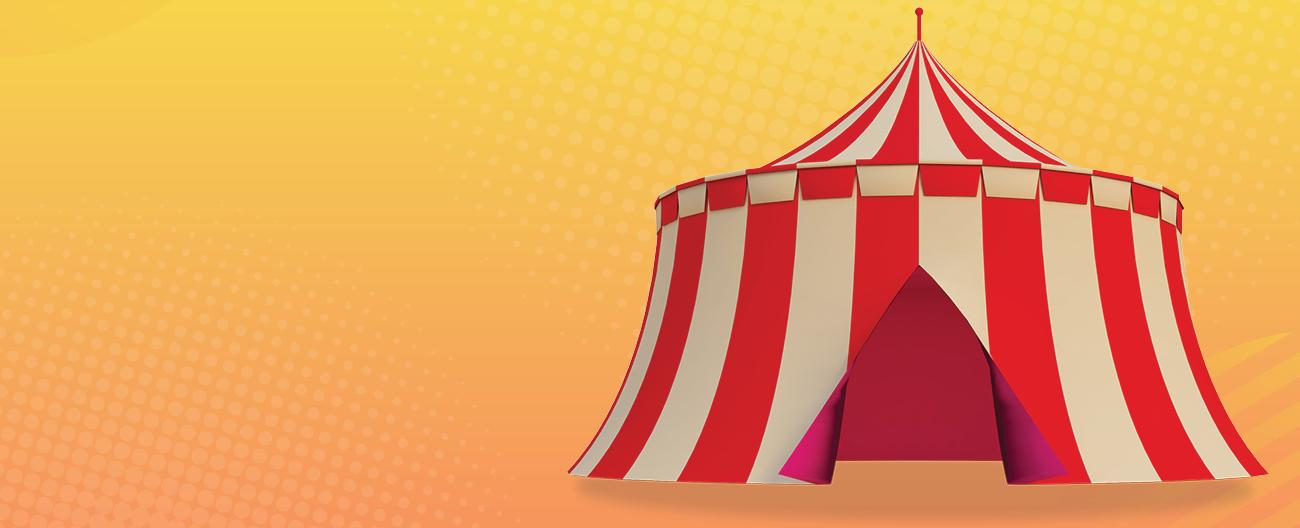 spring festival banner - circus tent