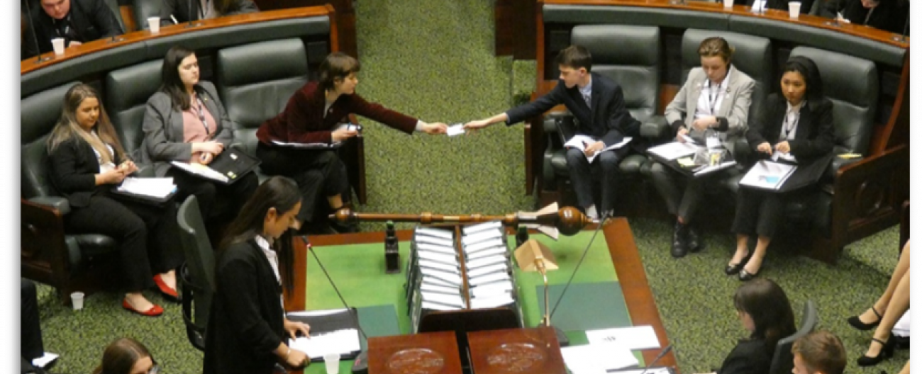 Picture of young people conducting Youth Parliament