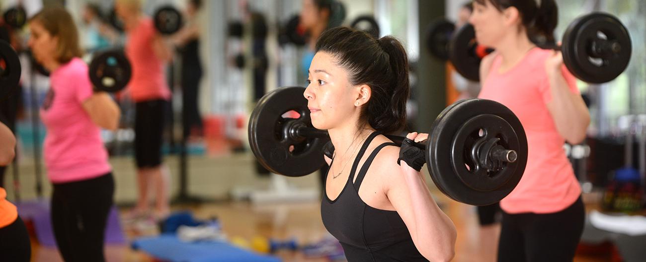 Woman lifting weights