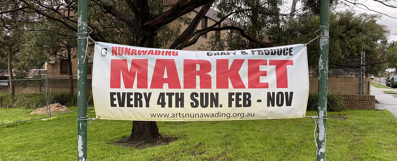 Nunawading market temporary signage