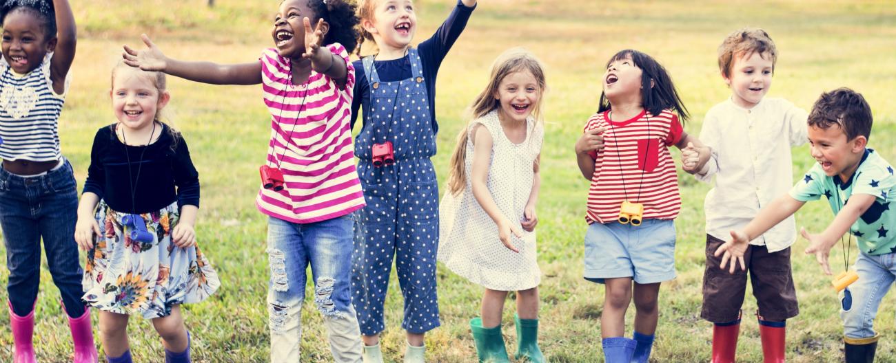 Group of children enjoying the outdoors