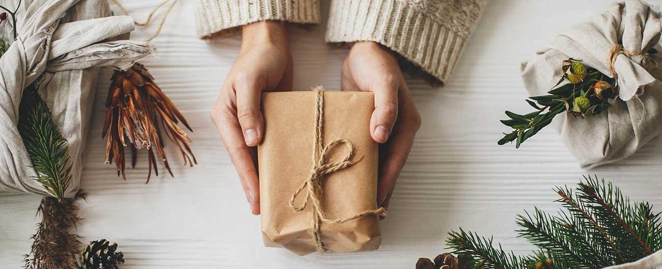 Hands holding handmade decorations